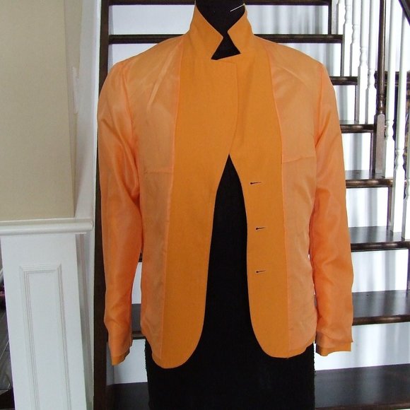 Steilmann Orange Summer Linen Cotton Lined Jacket 14 L - Picture 7 of 9